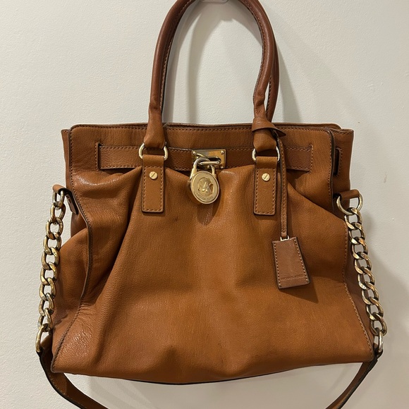 Michael Kors Brown Leather Tote Bag - Picture 1 of 7